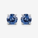 1.30 ct Genuine Blue Sapphire 14K White Gold Earrings