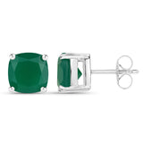 3.90 Carat Genuine Green Onyx .925 Sterling Silver Earrings