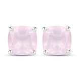 2.92 Carat Genuine Rose Quartz .925 Sterling Silver Earrings