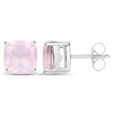 2.92 Carat Genuine Rose Quartz .925 Sterling Silver Earrings