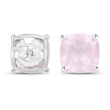 2.92 Carat Genuine Rose Quartz .925 Sterling Silver Earrings