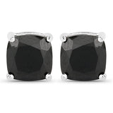 5.30 Carat Genuine Black Spinel .925 Sterling Silver Earrings