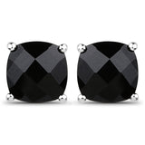 5.30 ct Genuine Black Spinel .925 Sterling Silver Earrings