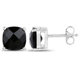 5.30 ct Genuine Black Spinel .925 Sterling Silver Earrings