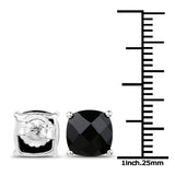 5.30 ct Genuine Black Spinel .925 Sterling Silver Earrings