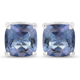 4.20ct.tw Royal Blue Mystic Quartz .925 Sterling Silver Earrings