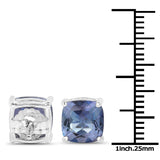 4.20ct.tw Royal Blue Mystic Quartz .925 Sterling Silver Earrings
