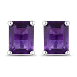 2.80 Carat Genuine Amethyst .925 Sterling Silver Earrings