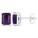 2.80 Carat Genuine Amethyst .925 Sterling Silver Earrings