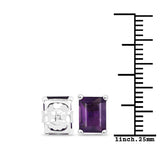 2.80 Carat Genuine Amethyst .925 Sterling Silver Earrings