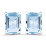 3.20 ct Genuine Blue Topaz .925 Sterling Silver Earrings