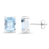 3.20 ct Genuine Blue Topaz .925 Sterling Silver Earrings