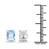 3.20 ct Genuine Blue Topaz .925 Sterling Silver Earrings