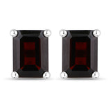 3.10 Carat Genuine Garnet .925 Sterling Silver Earrings