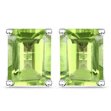 3.20 ct Genuine Peridot .925 Sterling Silver Earrings