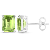 3.20 ct Genuine Peridot .925 Sterling Silver Earrings