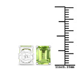 3.20 ct Genuine Peridot .925 Sterling Silver Earrings
