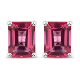 3.20 Carat Genuine Pink Topaz .925 Sterling Silver Earrings