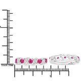 1.38 Carat Genuine Ruby and White Topaz .925 Sterling Silver Earrings