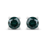 0.66 carat Genuine Blue Diamond 14K White Gold Earrings