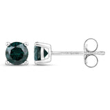 0.66 carat Genuine Blue Diamond 14K White Gold Earrings