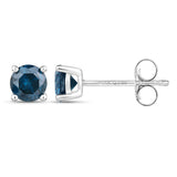 0.66 ct Genuine Blue Diamond 14K White Gold Earring