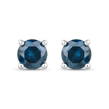 0.66 ct Blue Diamond 14K White Gold Earrings