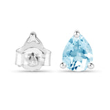 0.70 Carat Genuine Blue Topaz .925 Sterling Silver Earrings