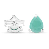 0.54 ct. Genuine Emerald .925 Sterling Silver Earrings