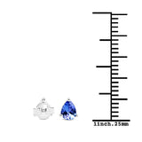 0.56 Carat Genuine Tanzanite 14K White Gold Earrings