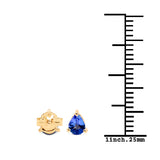 0.56 Carat Genuine Tanzanite 14K Yellow Gold Earrings