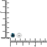 0.74 ct Genuine Blue Diamond 14K White Gold Earring