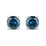 0.78 ct. Genuine Blue Diamond 14K White Gold Earrings