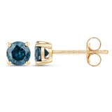 0.82 ct Genuine Blue Diamond 14K Yellow Gold Earring