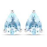 1.70 ct. Genuine Blue Topaz .925 Sterling Silver Earrings
