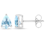1.70 ct. Genuine Blue Topaz .925 Sterling Silver Earrings