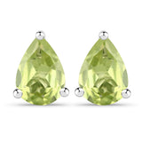 1.50 Carat Genuine Peridot .925 Sterling Silver Earrings