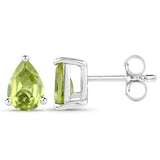 1.50 Carat Genuine Peridot .925 Sterling Silver Earrings