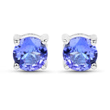 0.74 ct. Genuine Tanzanite 14K White Gold Earrings