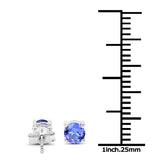0.74 ct. Genuine Tanzanite 14K White Gold Earrings