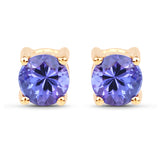 0.74 ct. Genuine Tanzanite 14K Yellow Gold Earrings