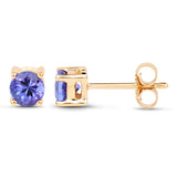 0.74 ct. Genuine Tanzanite 14K Yellow Gold Earrings