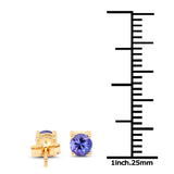 0.74 ct. Genuine Tanzanite 14K Yellow Gold Earrings