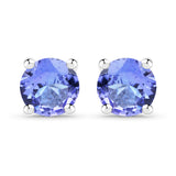 0.74 Carat Genuine Tanzanite .925 Sterling Silver Earrings