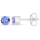 0.74 Carat Genuine Tanzanite .925 Sterling Silver Earrings