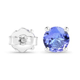 0.74 Carat Genuine Tanzanite .925 Sterling Silver Earrings