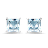 2.50 ct Genuine Blue Topaz .925 Sterling Silver Earrings