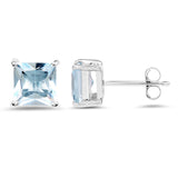 2.50 ct Genuine Blue Topaz .925 Sterling Silver Earrings