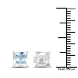 2.50 ct Genuine Blue Topaz .925 Sterling Silver Earrings