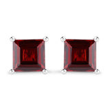 2.50 Carat Genuine Garnet .925 Sterling Silver Earrings